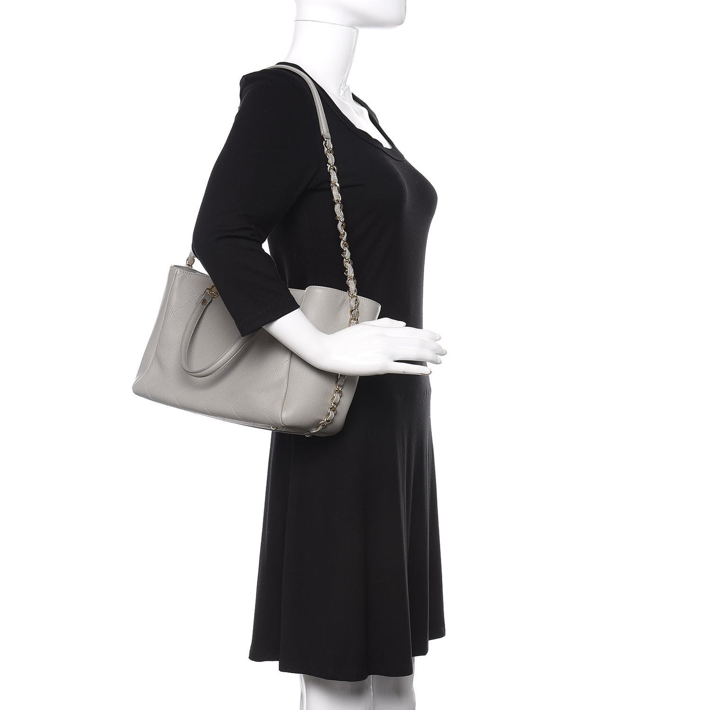 Bullskin Stitched Small Shopping Bag Grey