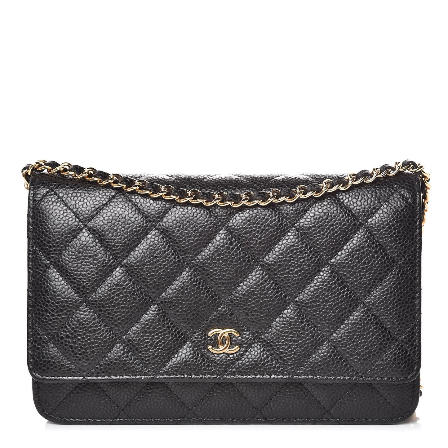Caviar Quilted Wallet On Chain WOC Black