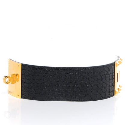 Hermes Matte Alligator Kelly Dog Extreme Bracelet Black Small 7 of 8