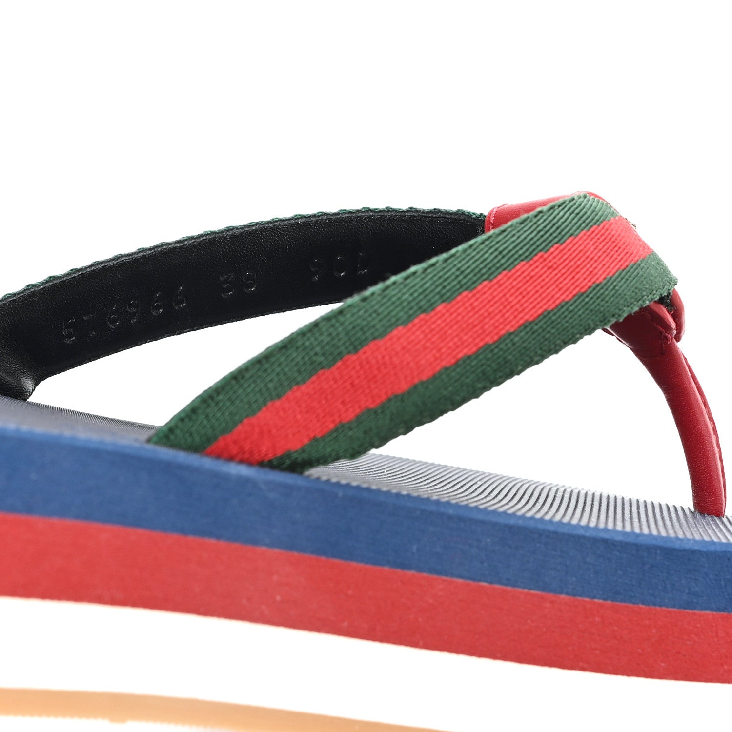 Gucci Canvas Web Platform Lifford Thong Sandals 38 Hibiscus Red 9 of 10
