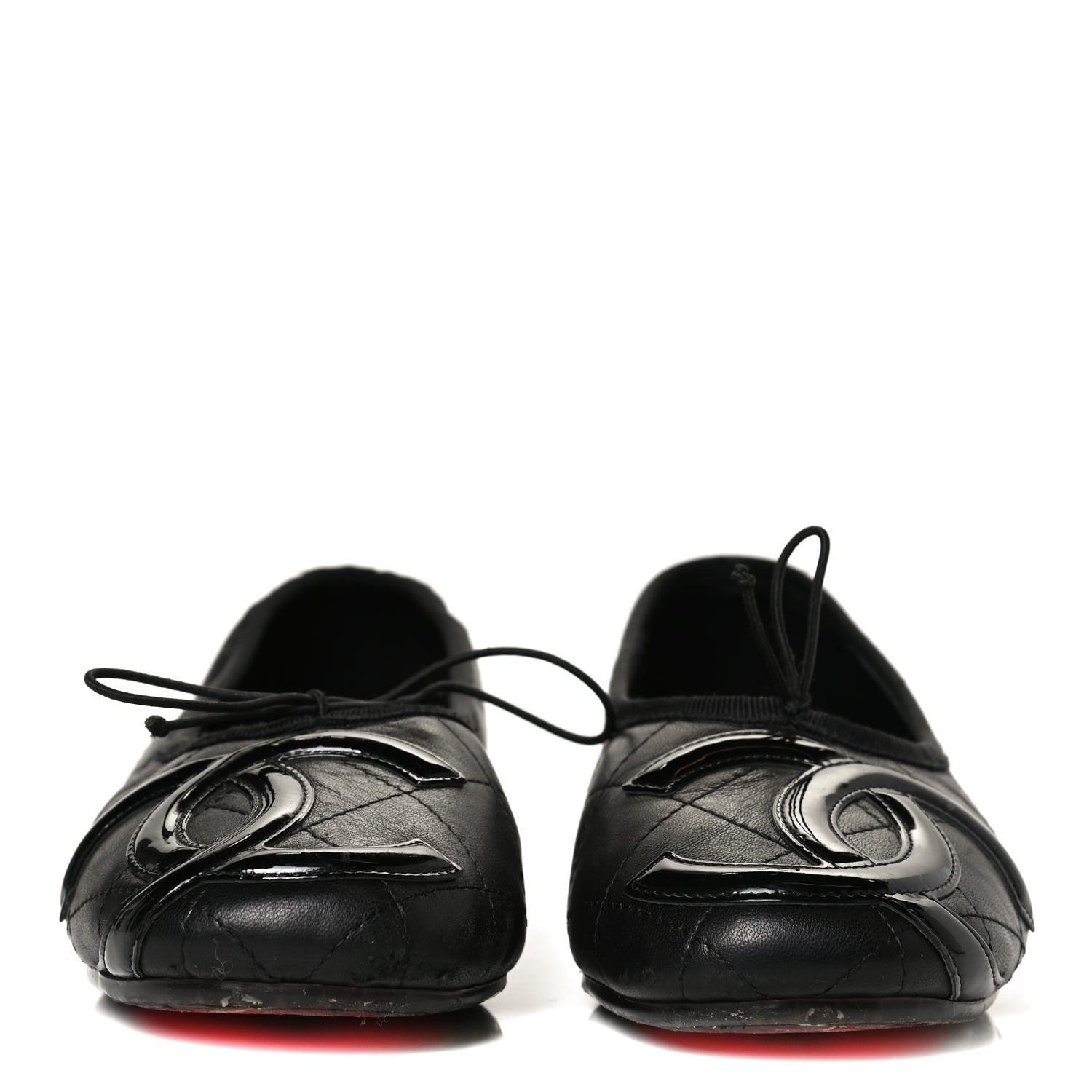 Chanel Lambskin Quilted Cambon Ballerina Flats 36 Black 2 of 9