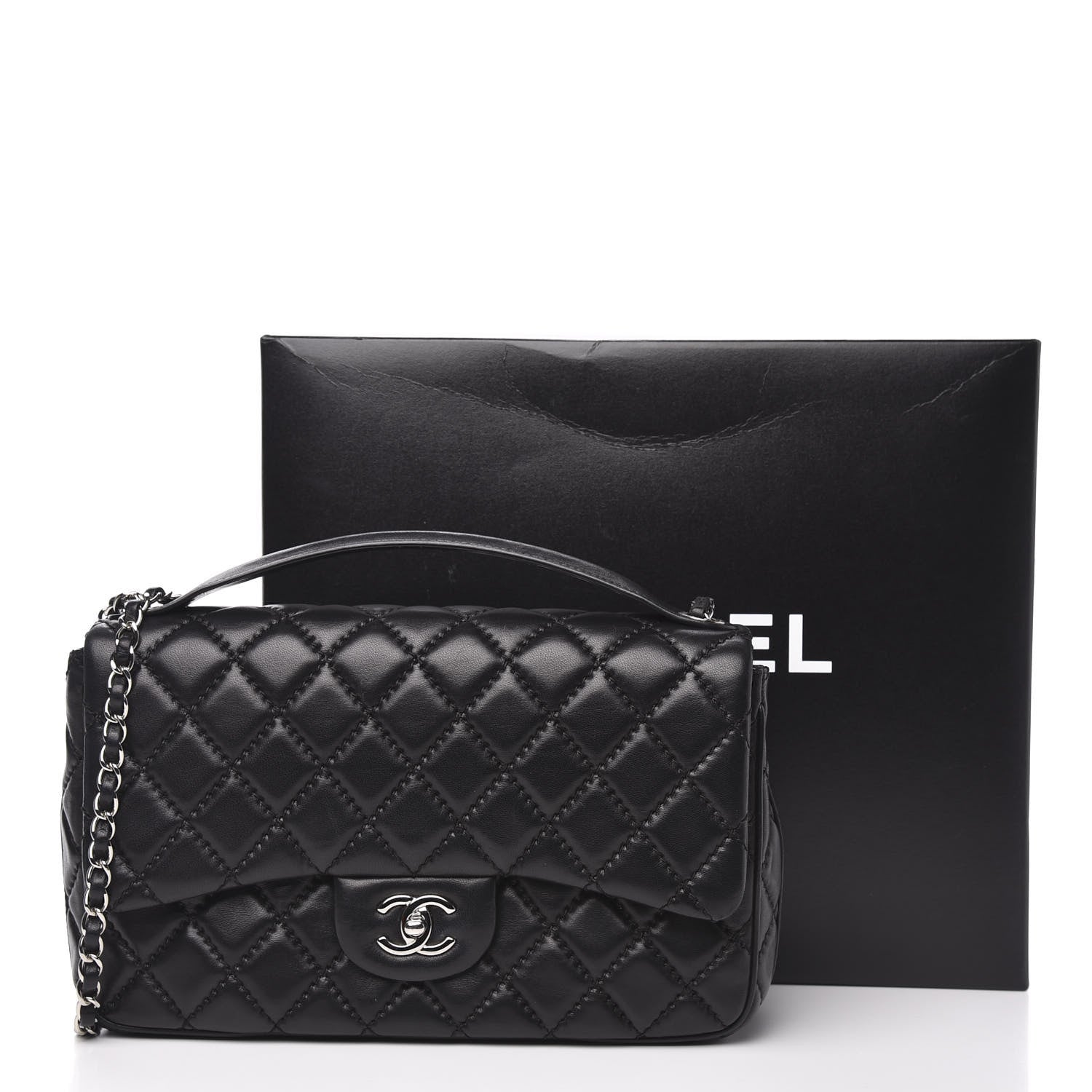 Chanel Lambskin Quilted Jumbo Easy Carry Flap Black 15 of 15