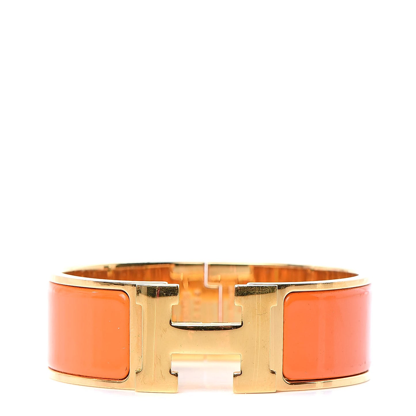 Enamel Wide Clic Clac H Bracelet GM Orange