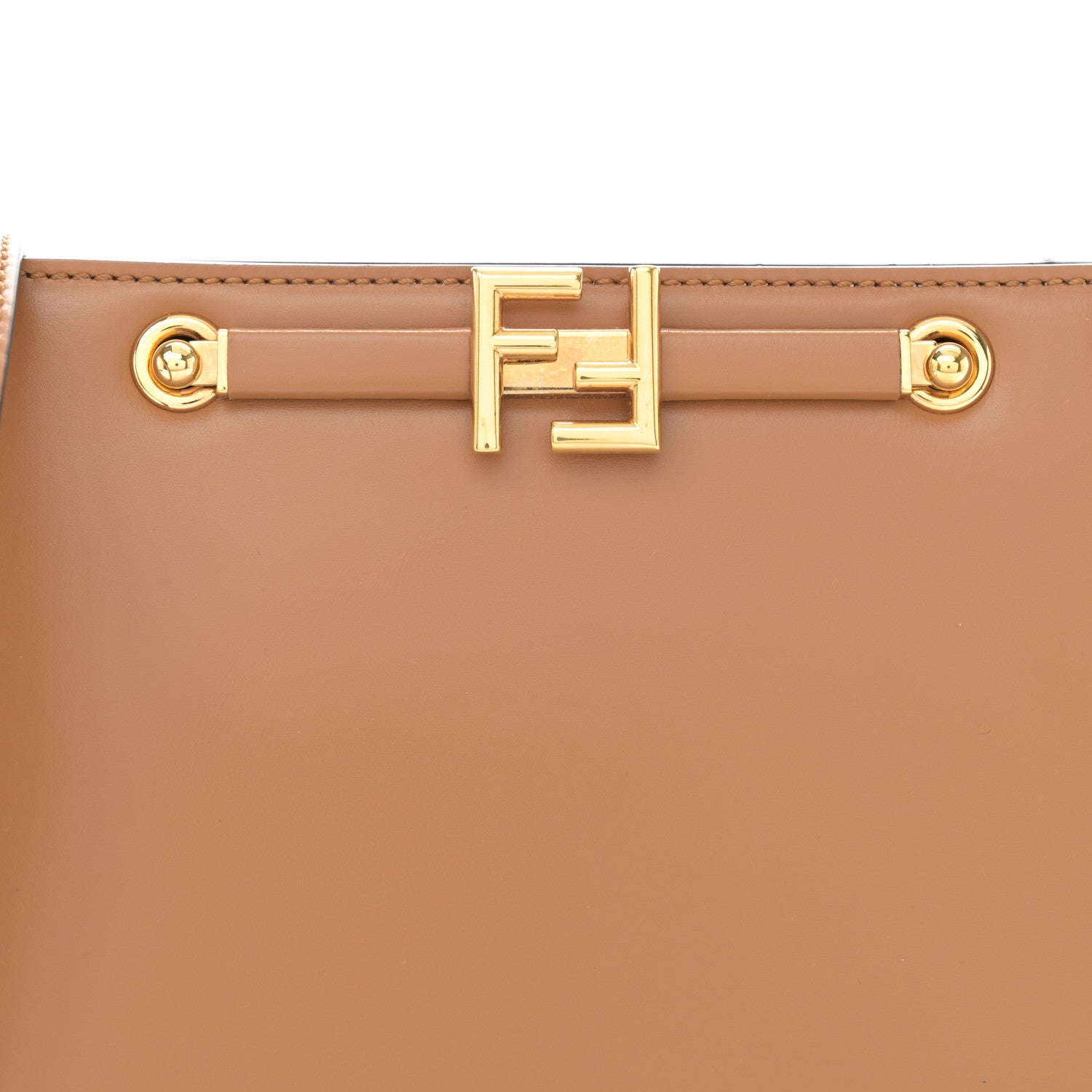 Fendi Vitello King Luxor Fendi Touch Shoulder Bag Caramello 8 of 10