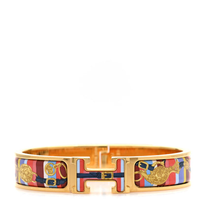 Hermes Enamel Printed Brides de Gala Bayadere Narrow Clic Clac H Bracelet PM Amazone Pop 1 of 5