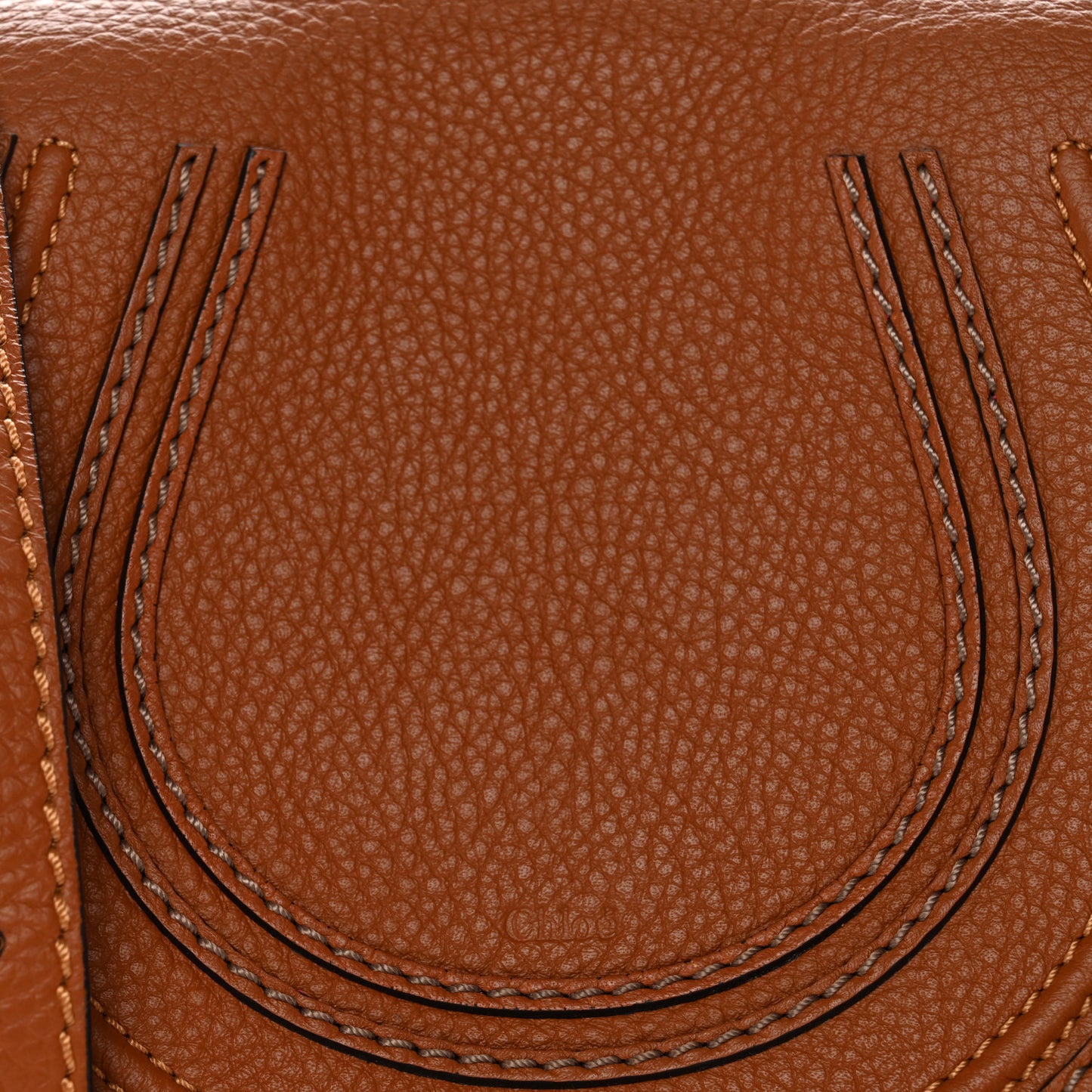 Grained Calfskin Small Marcie Saddle Bag Tan