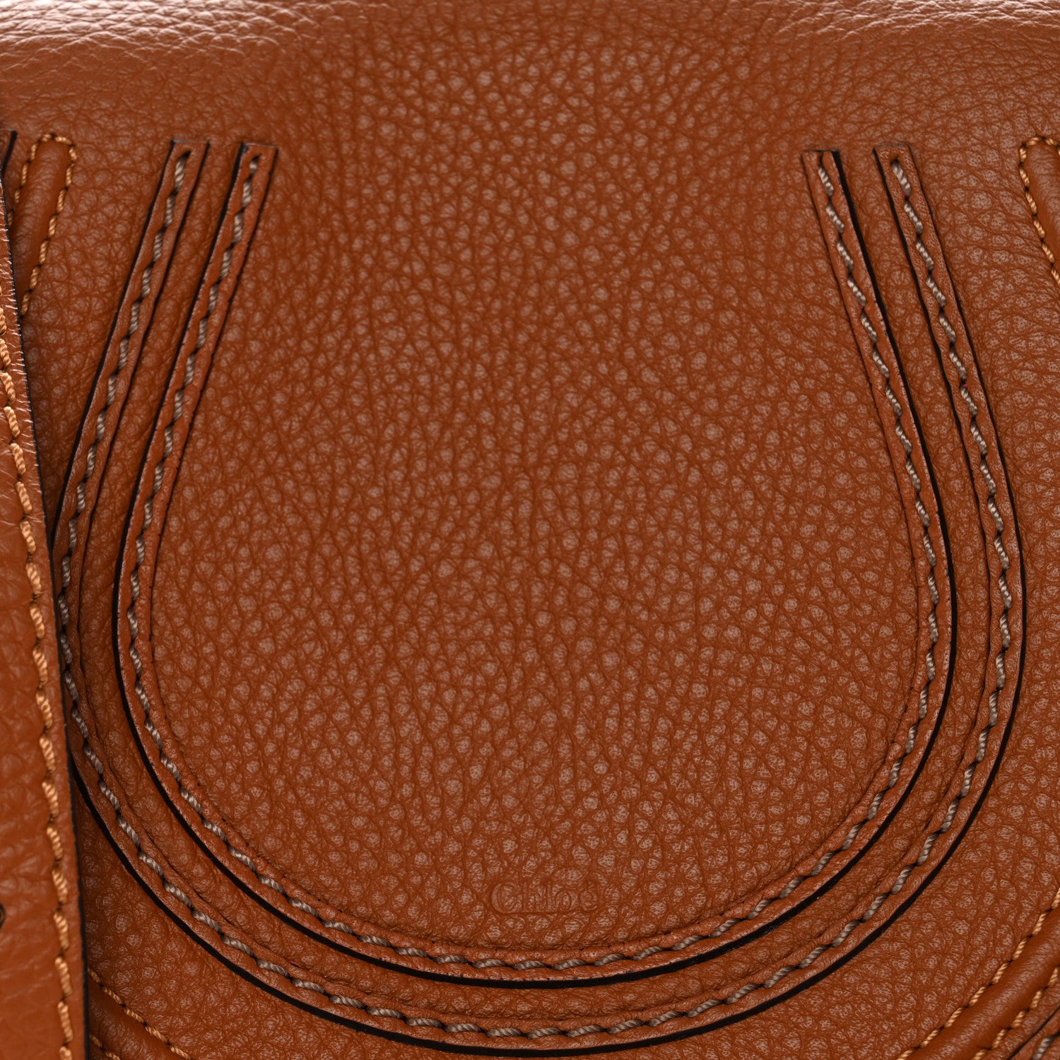 Chloe Grained Calfskin Small Marcie Saddle Bag Tan 8 of 10