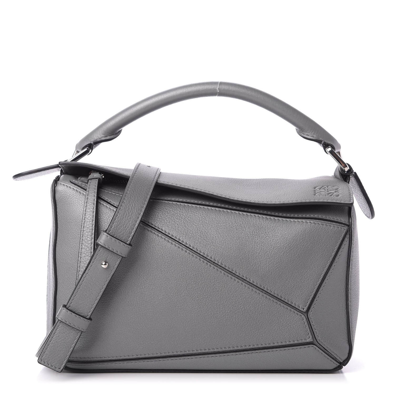 Loewe Calfskin Small Puzzle Bag Gunmetal 1 of 8