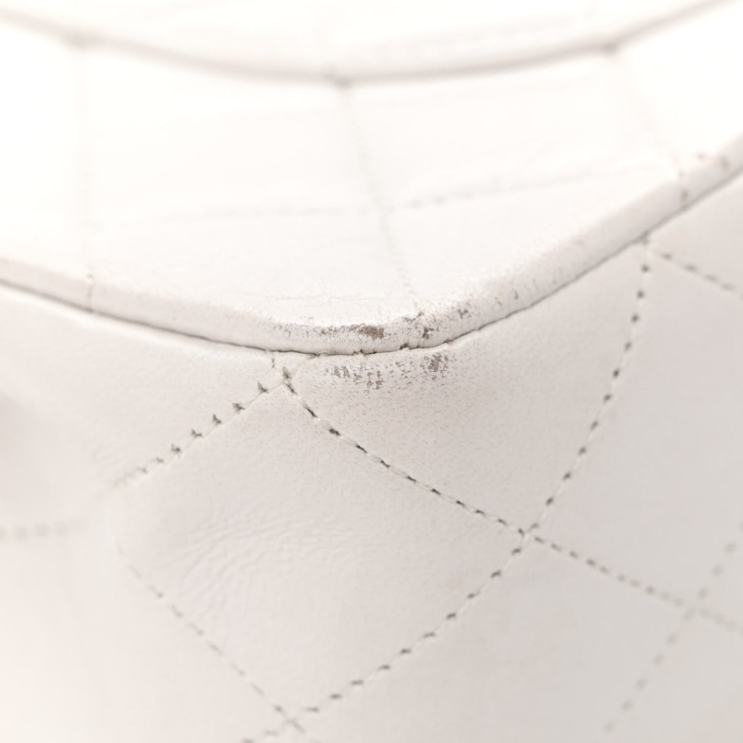 Lambskin Quilted Medium Double Flap White