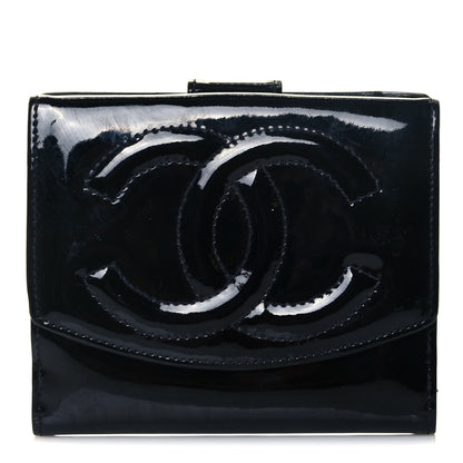 Chanel Patent Timeless CC Compact French Wallet Black 1 of 15