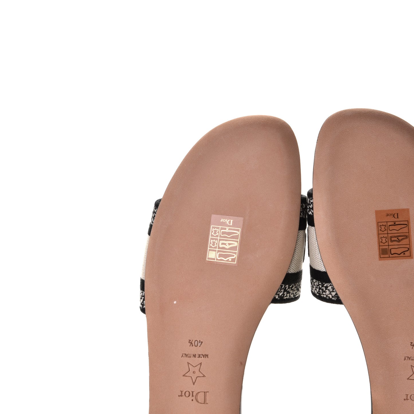 Canvas Around the World Embroidered Dway Flat Slide Sandals 40.5 Black