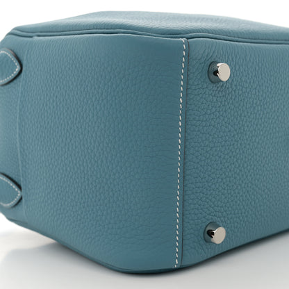 Hermes Taurillon Clemence Lindy 26 New Bleu Jean 9 of 11