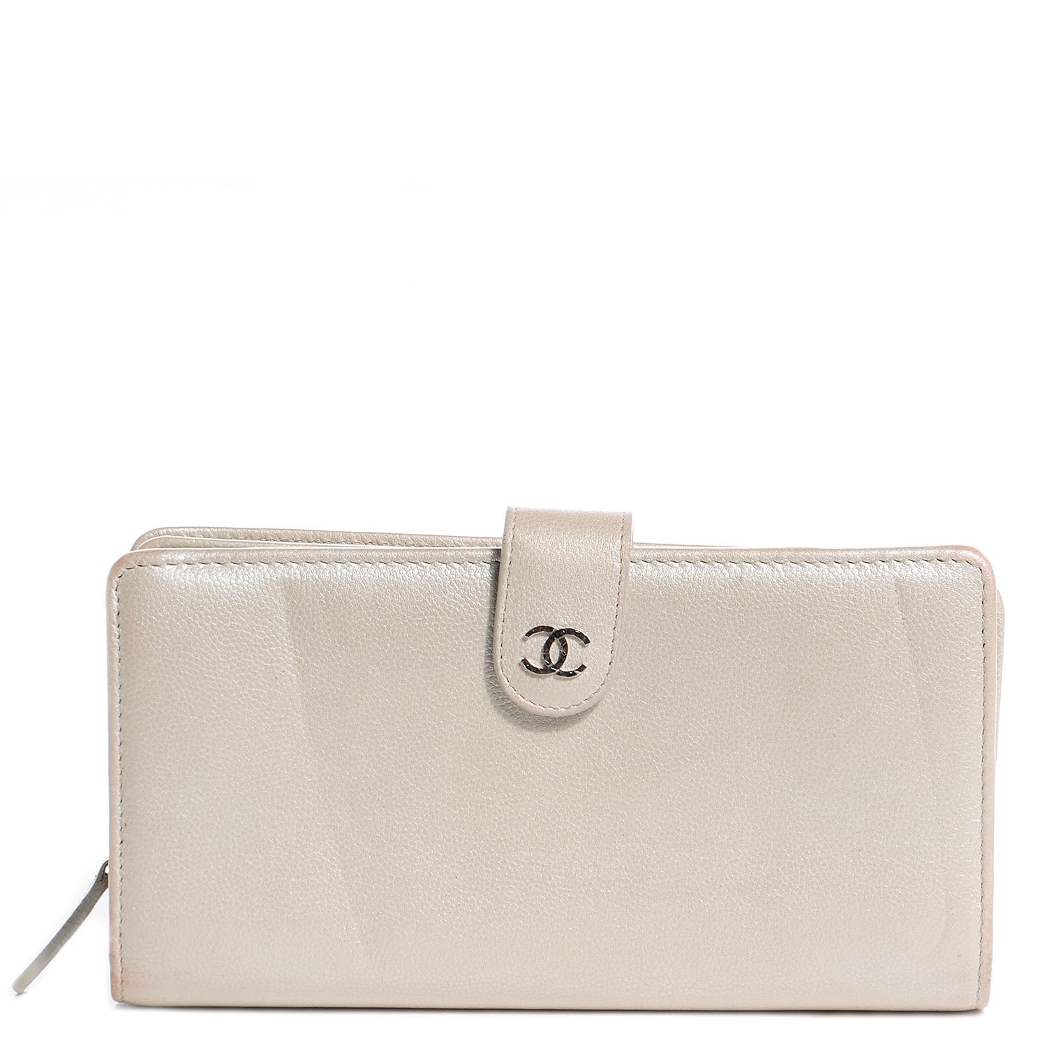 Chanel Caviar CC Long Wallet Pearl 1 of 7