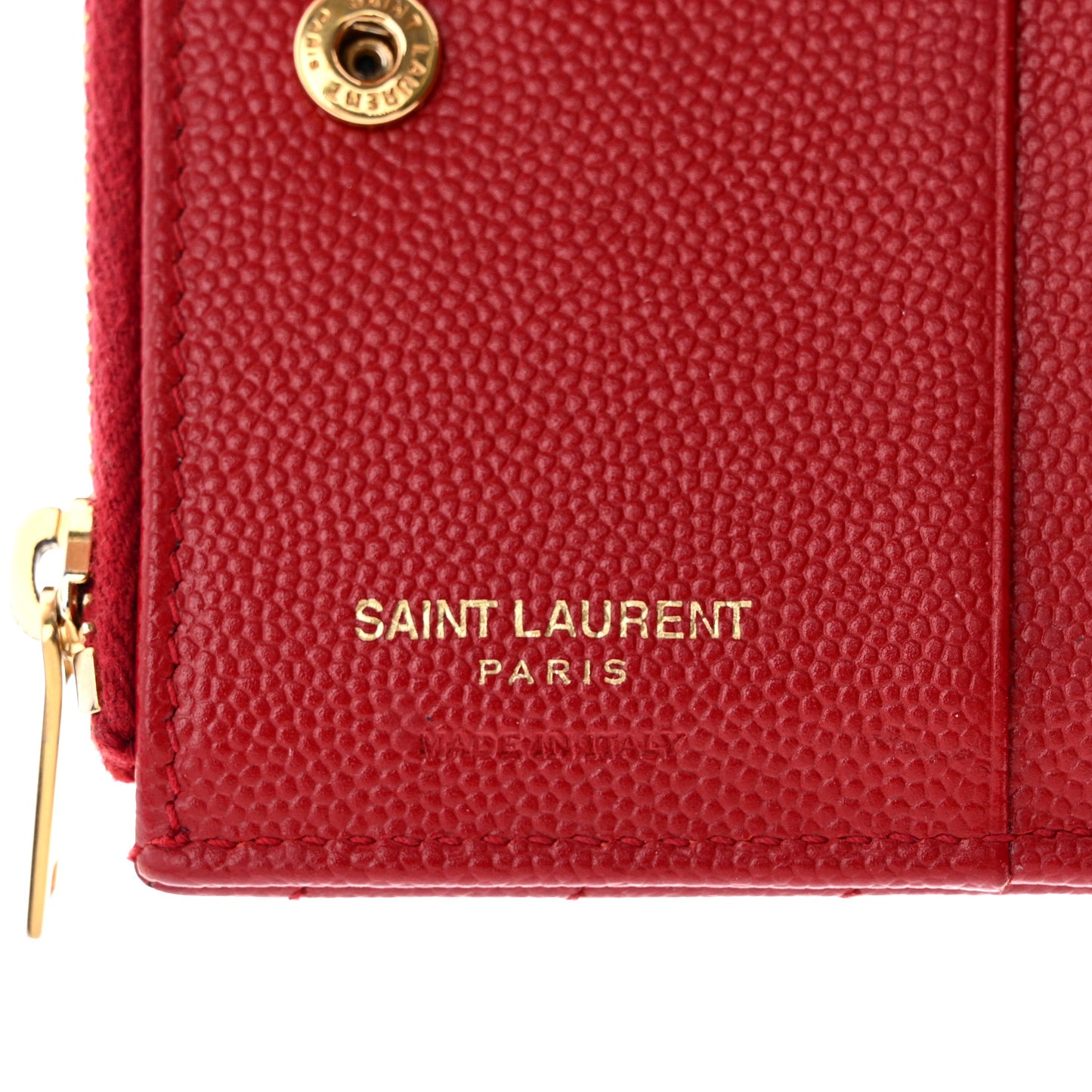 Grain De Poudre Matelasse Chevron Monogram Zipped Card Case Rouge Eros
