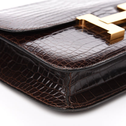 Hermes Shiny Porosus Crocodile Constance 23 Havane 7 of 18