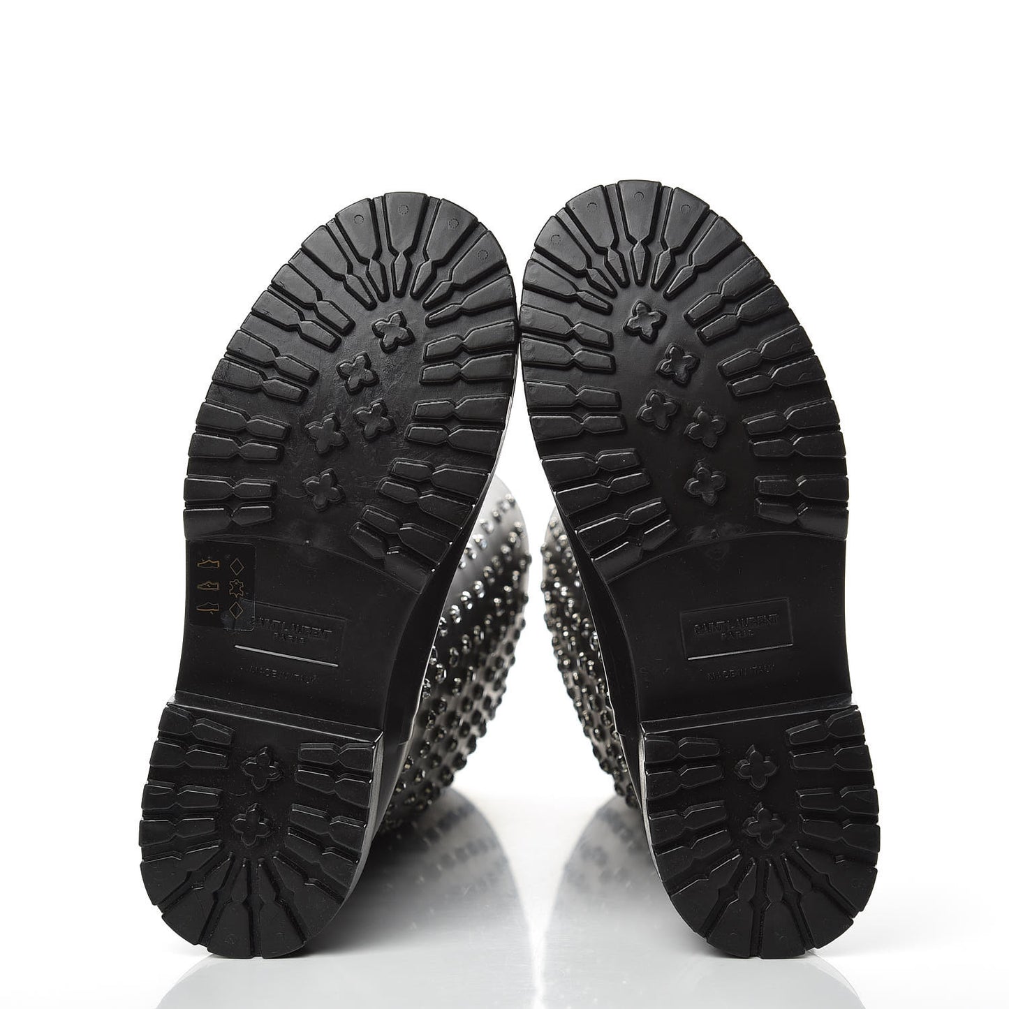 Rubber Crystal Rain Boots 36 Black