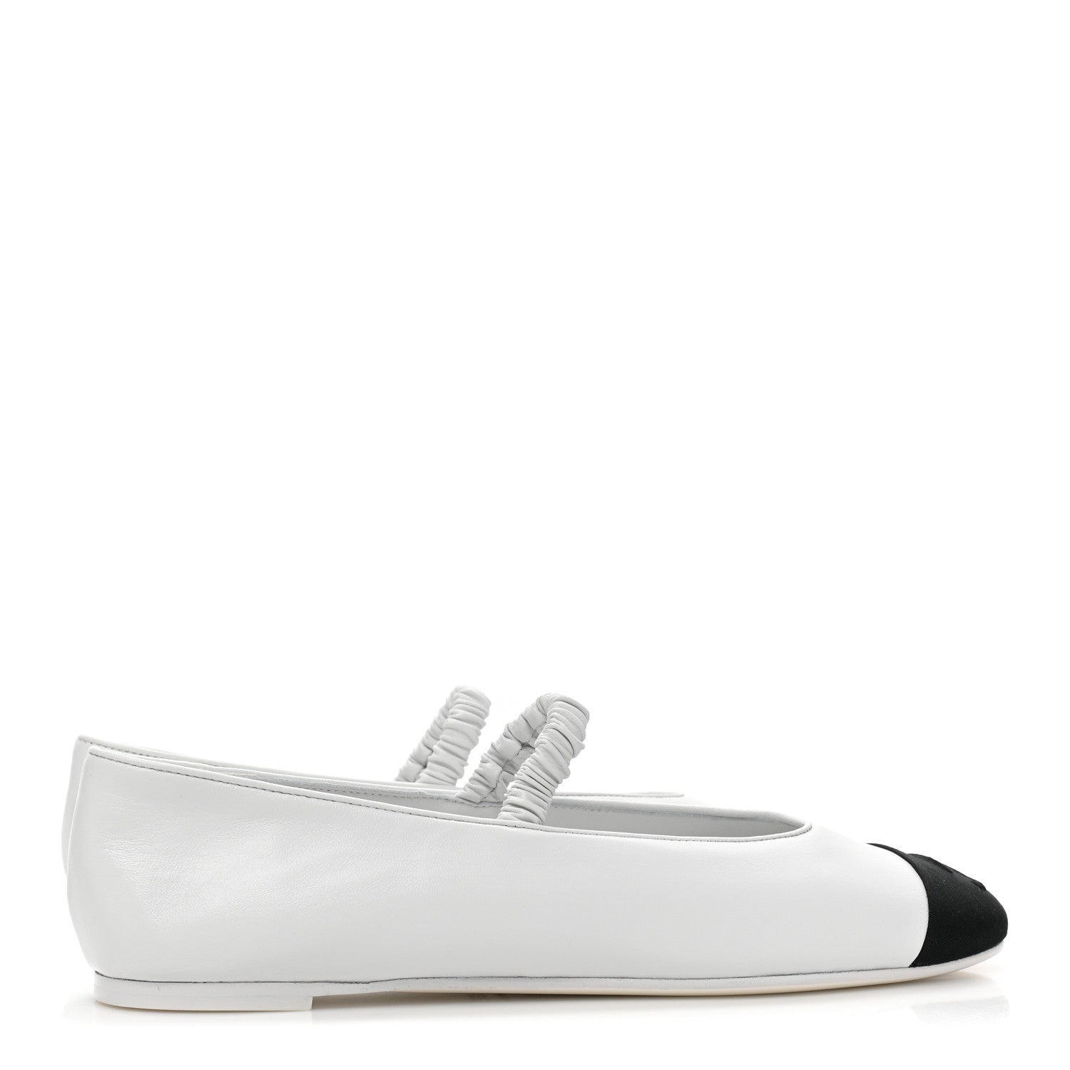 Chanel Lambskin Grosgrain Cap Toe CC Ballerina Flats With Leg Warmers 39.5 White 5 of 10