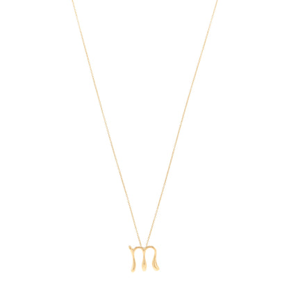 Tiffany 18K Yellow Gold Elsa Peretti Letter M Pendant Necklace 1 of 4