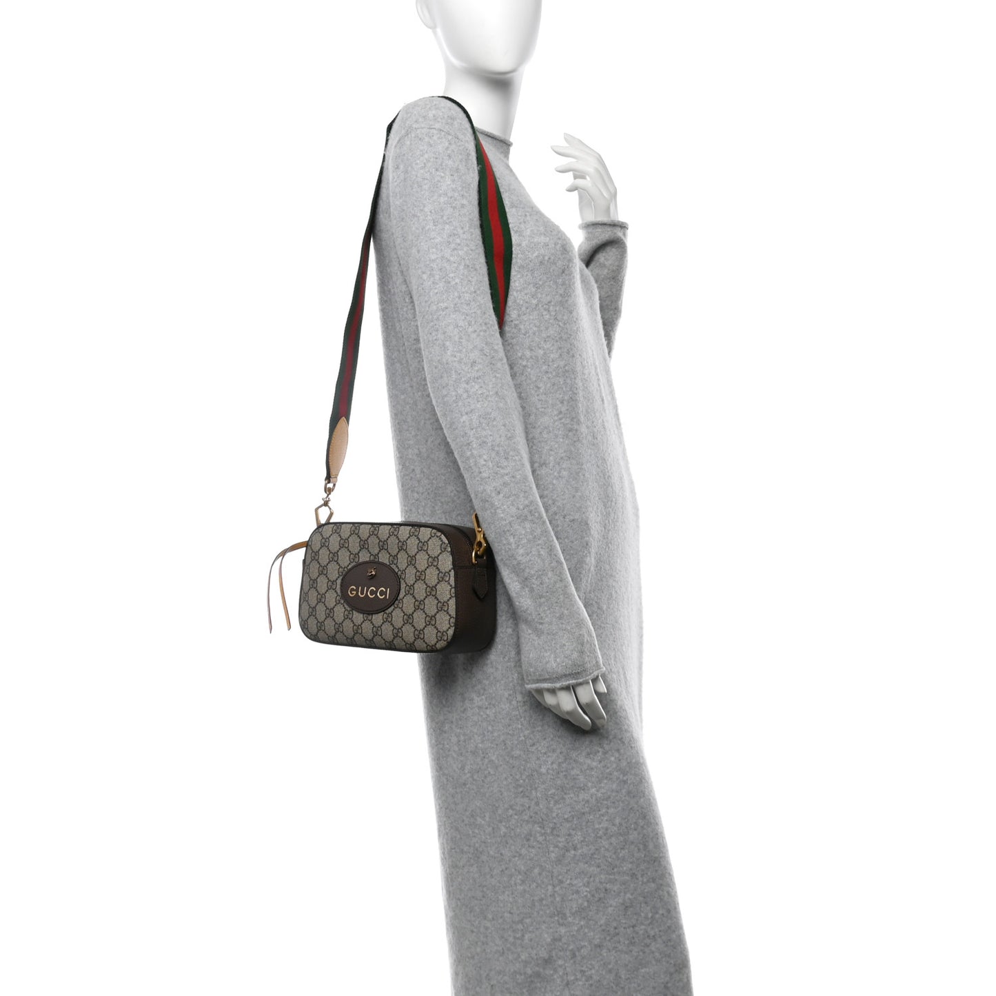 GG Supreme Monogram Web Neo Vintage Shoulder Bag Beige New Acero Crop