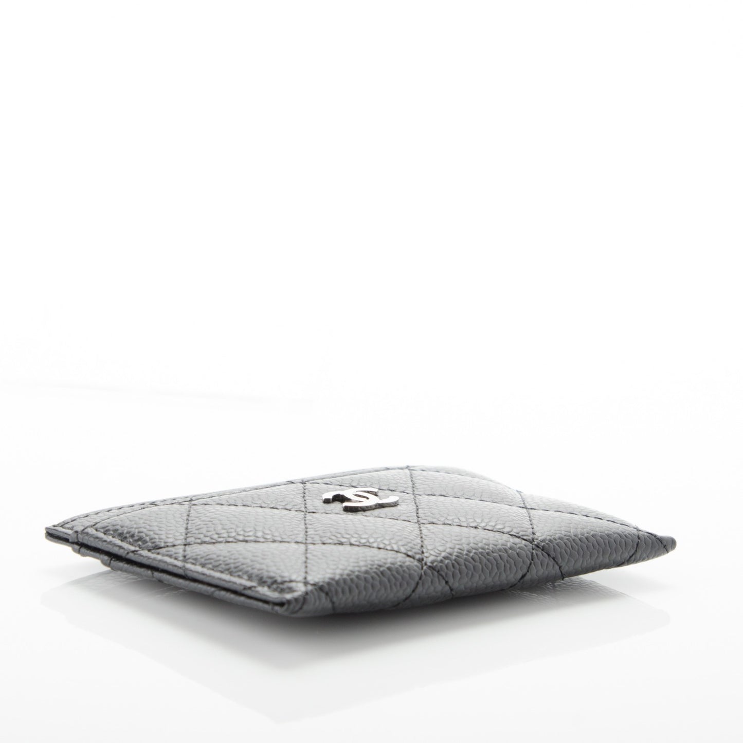 Caviar Quilted Card Holder Black