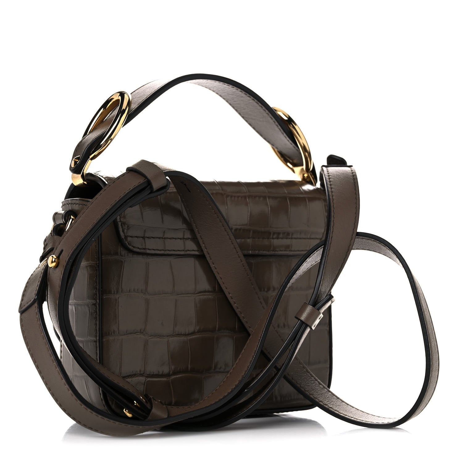 Chloe Calfskin Crocodile Embossed Mini C Bag Army Green 3 of 13