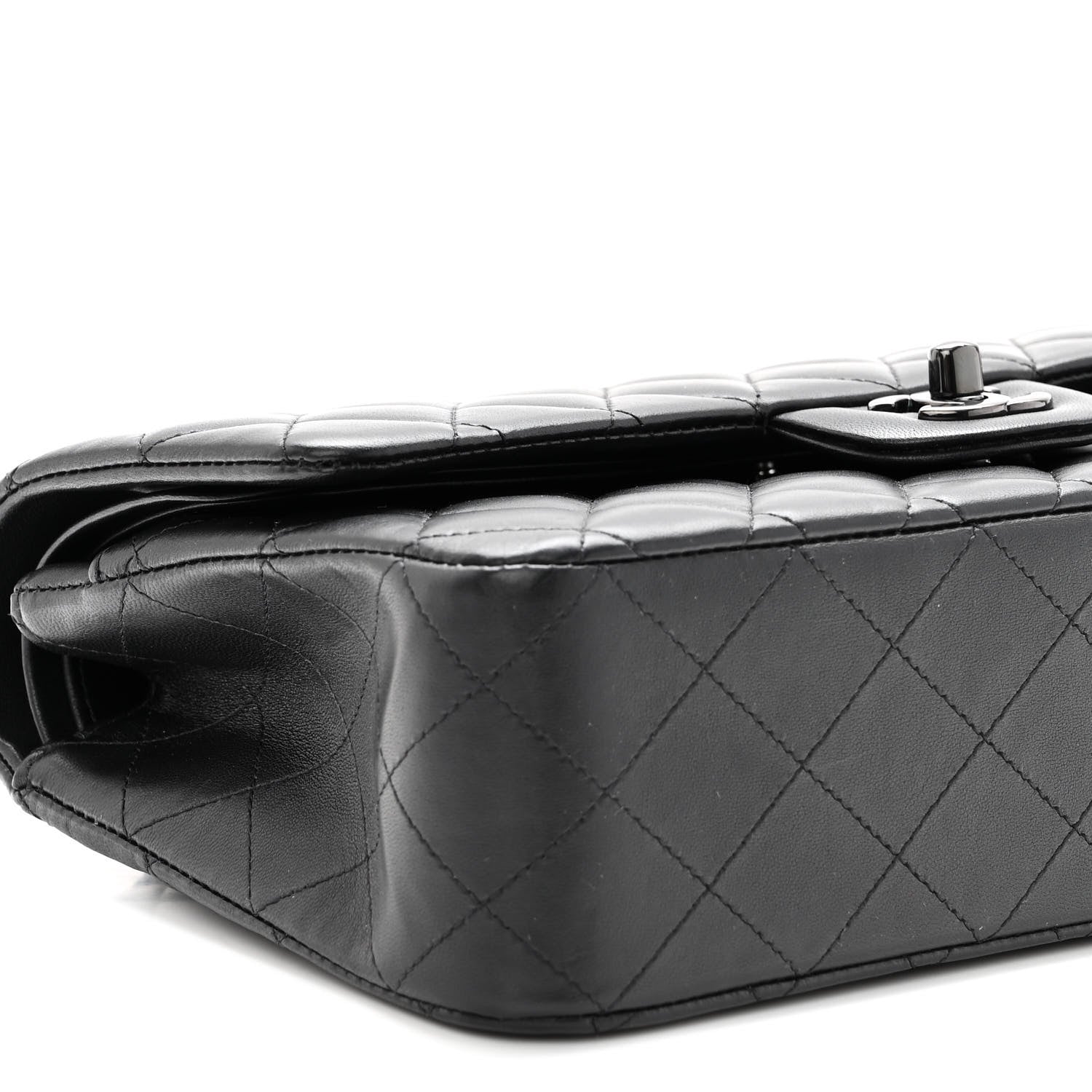 Chanel Lambskin Quilted Medium Double Flap So Black 9 of 10