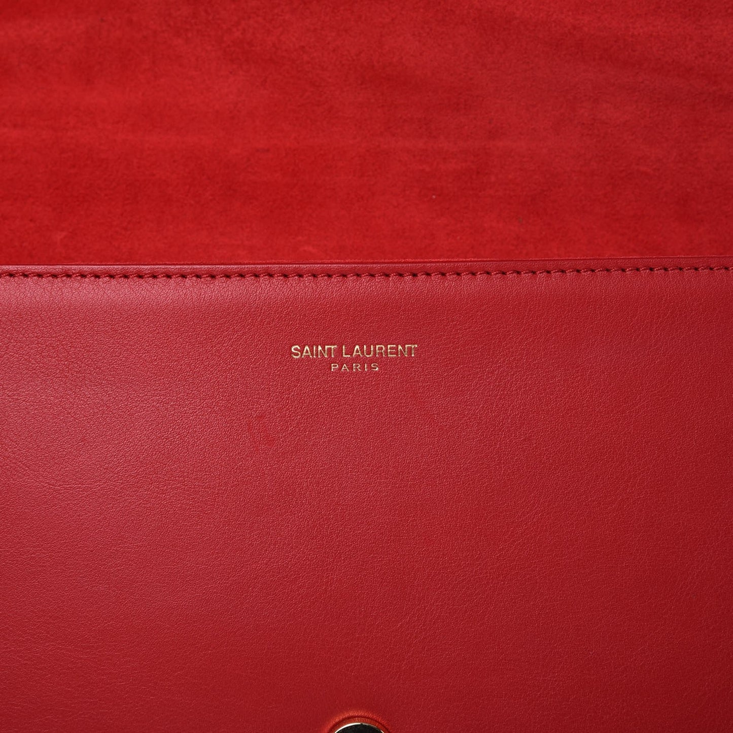 Calfskin Classic Y Ligne Clutch Red