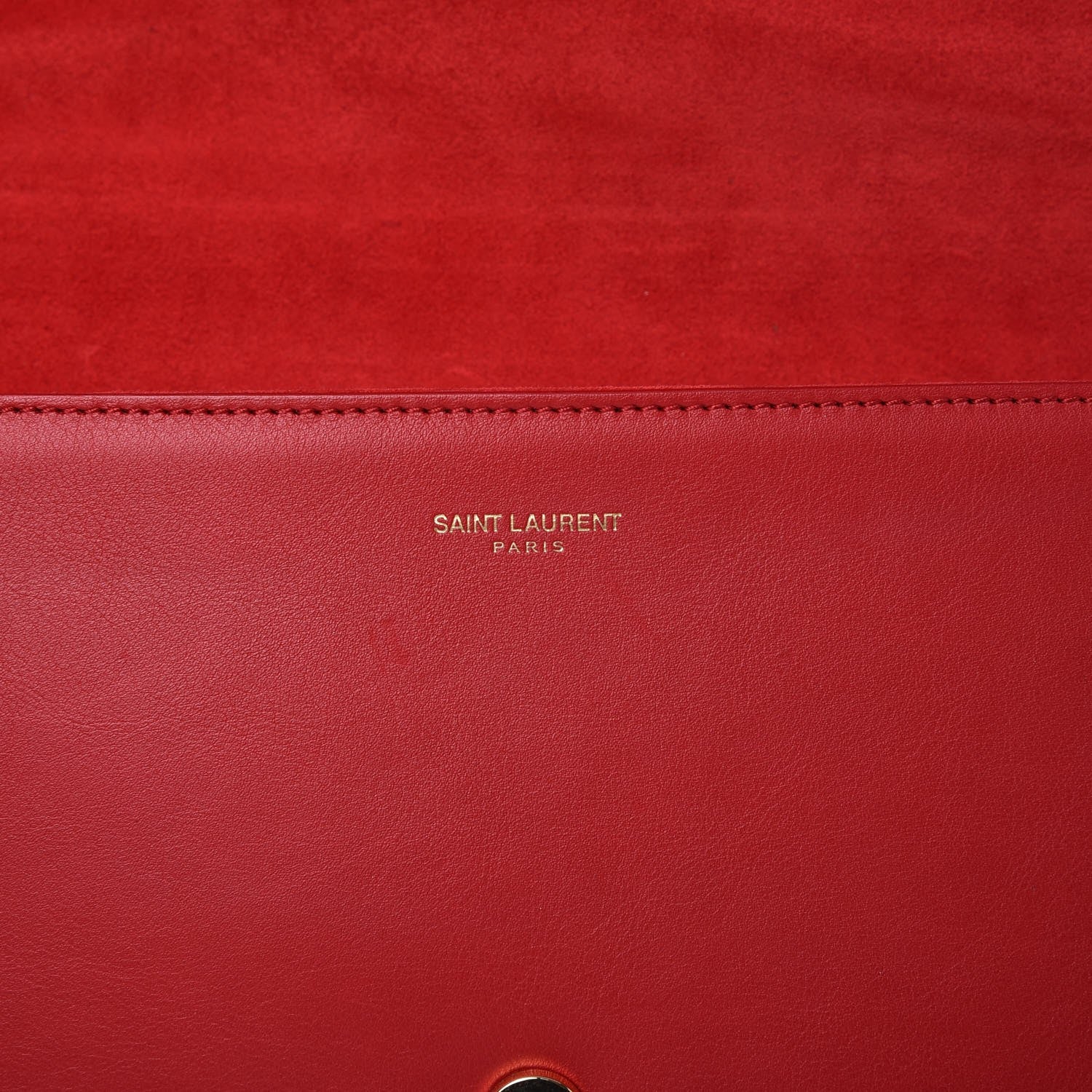 Saint Laurent Calfskin Classic Y Ligne Clutch Red 5 of 8