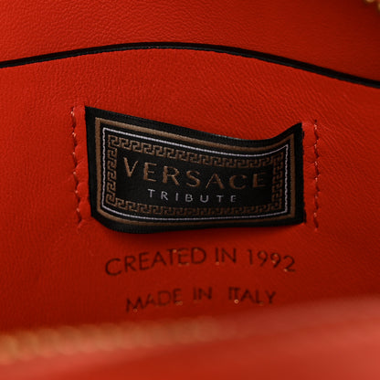 Versace Calfskin Small Medallion Tribute Bowling Bag Orange 6 of 9