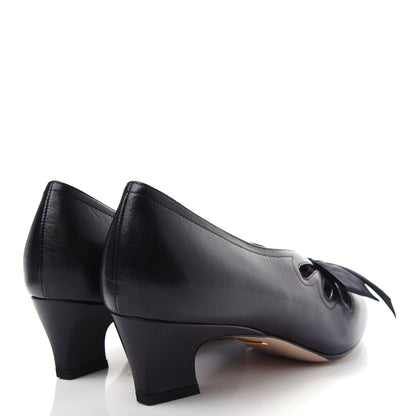 Gucci Malaga Kid Bow Berith Low Heel Pumps 39 Black 4 of 12