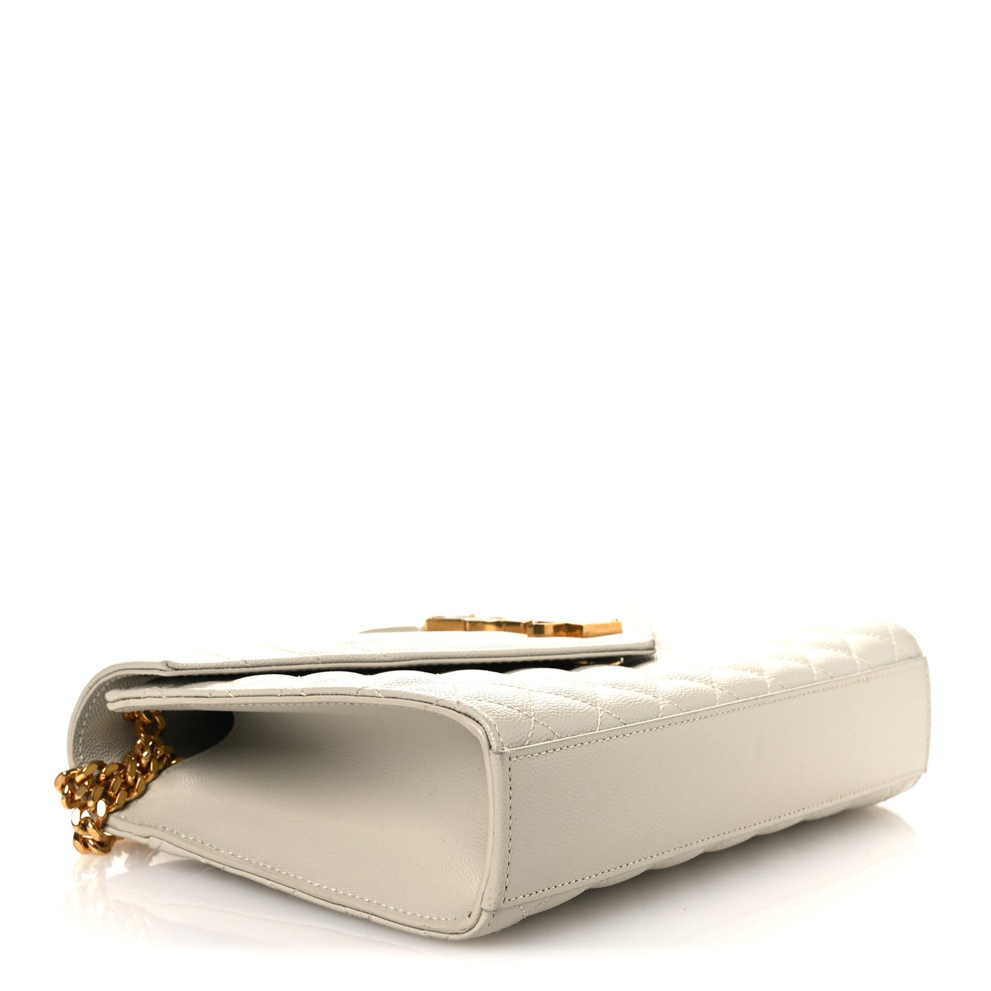 Grain De Poudre Textured Mixed Matelasse Medium Triquilt Monogram Satchel Crema Soft
