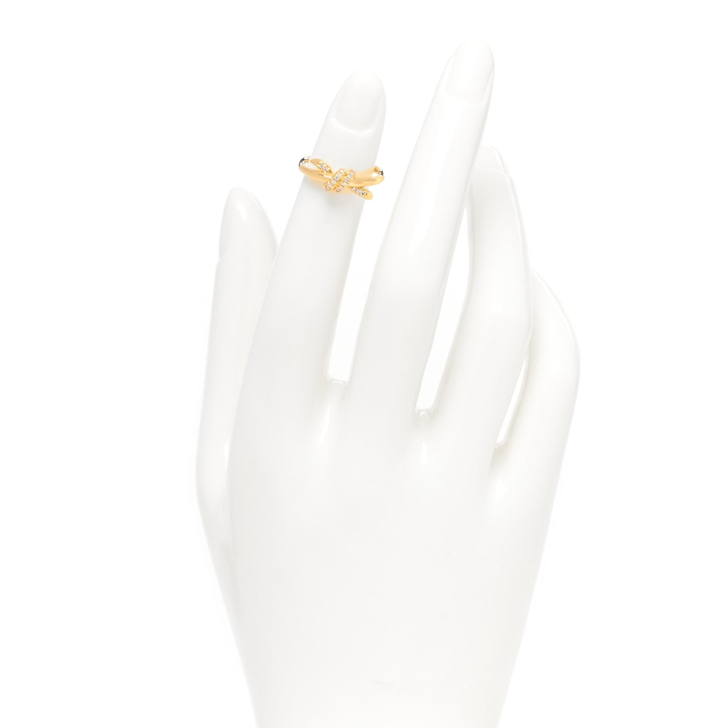 18K Yellow Gold Diamond Small Knot Ring 46 3.75