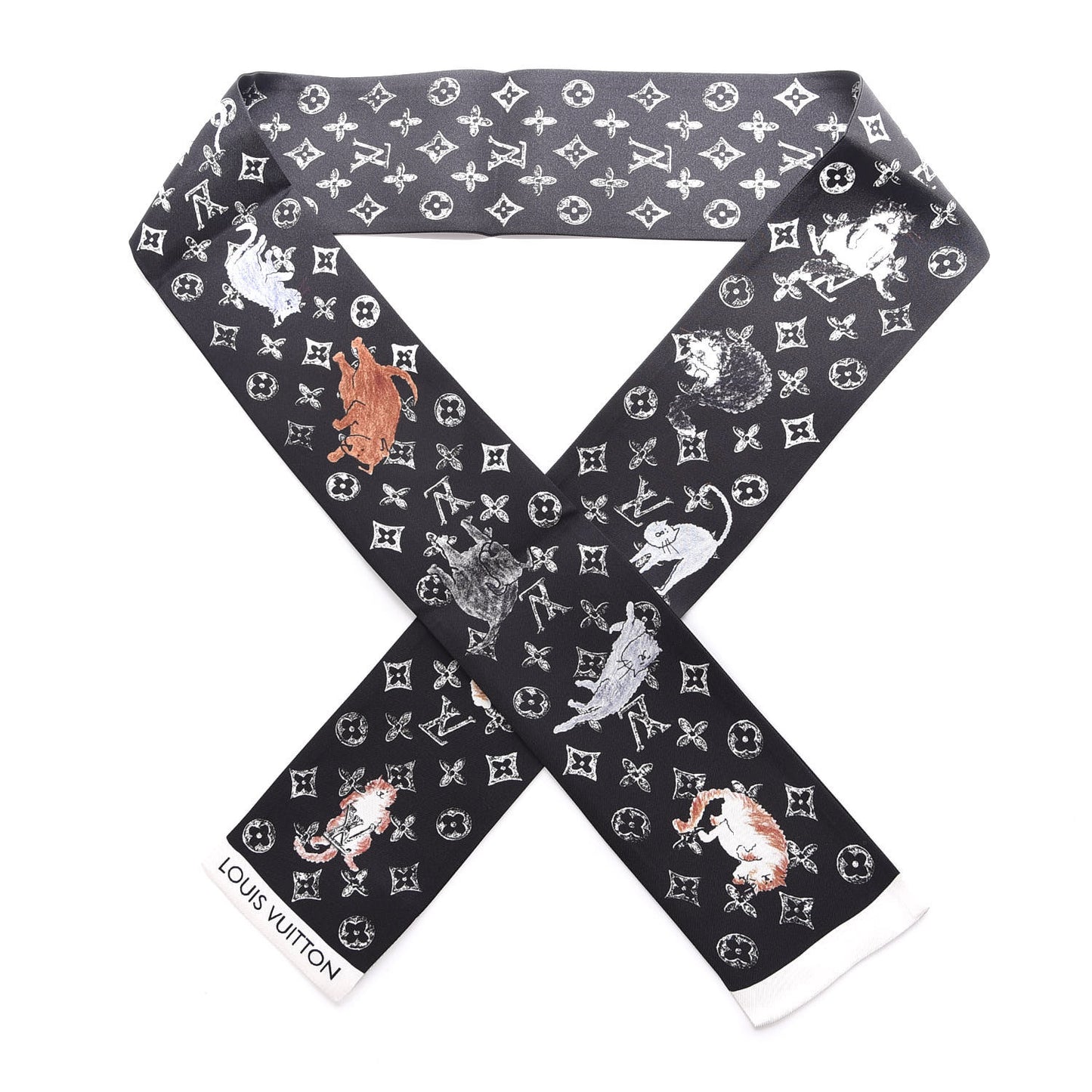 Silk Catogram Classic Bandeau Black