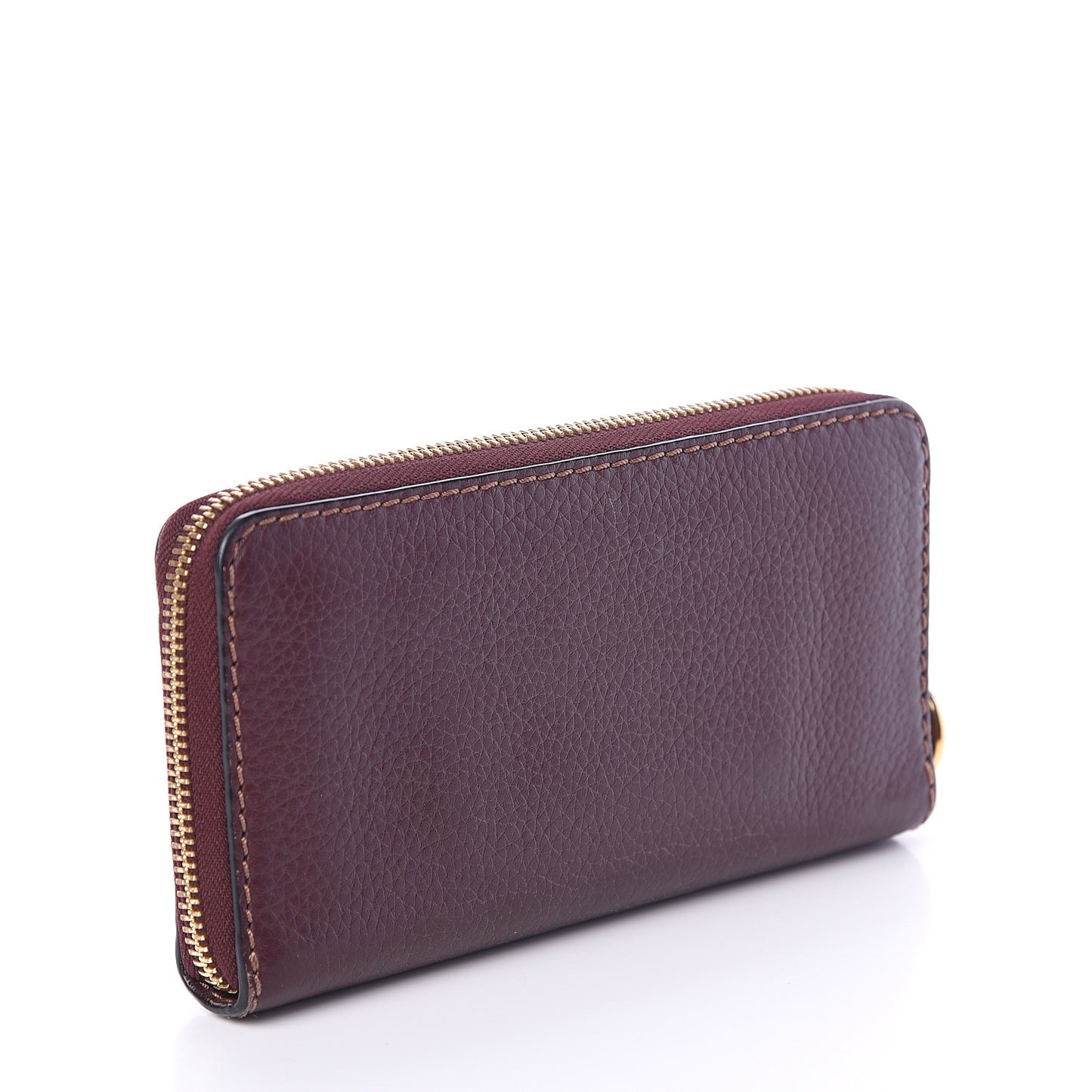 Grained Calfskin Marcie Long Zip Around Wallet Dark Velvet