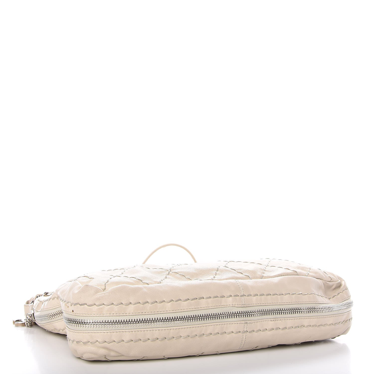 Chanel Lambskin Stitched Expandable Tote Ivory 4 of 14