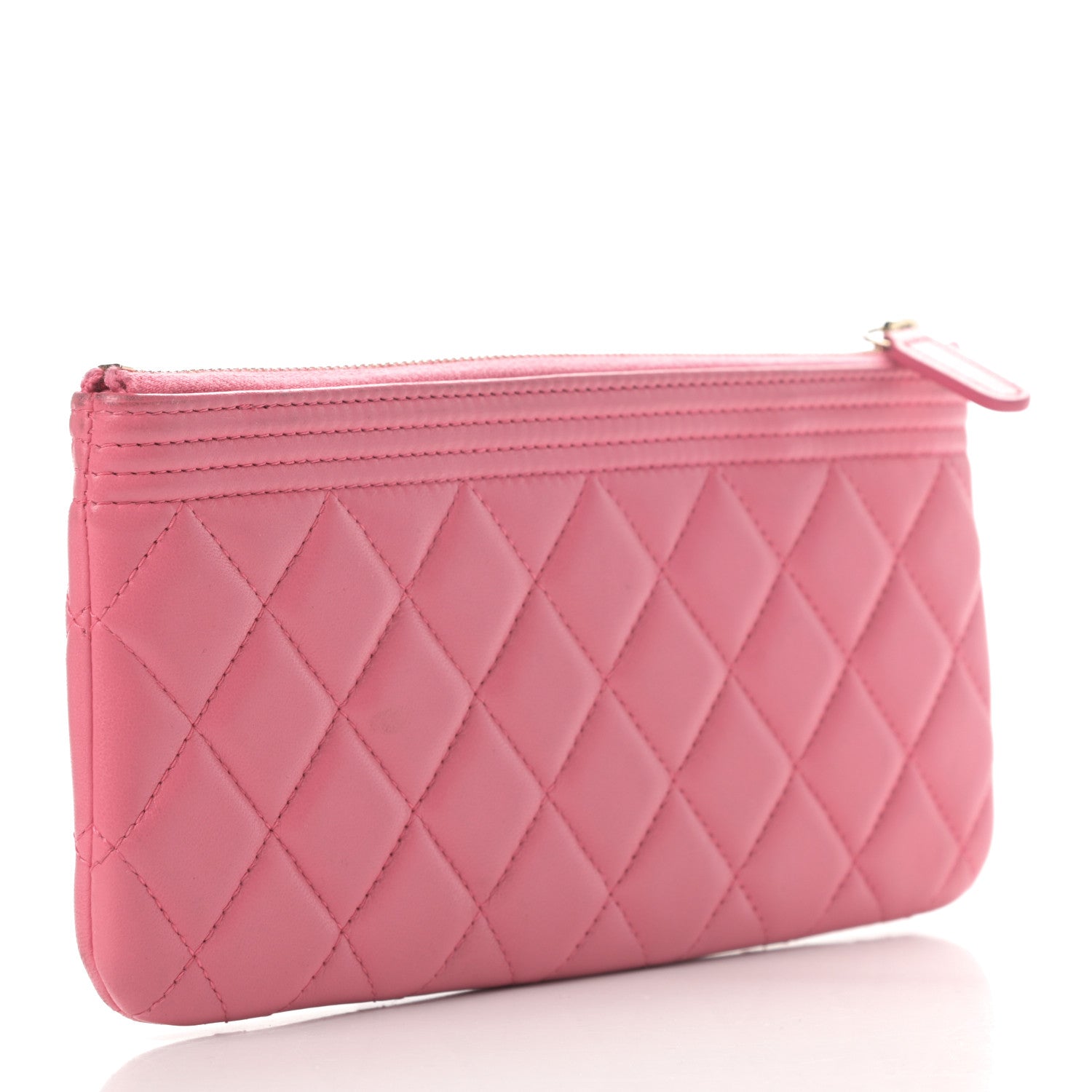 Chanel Lambskin Quilted Small Boy Zipped Pouch Pink 3 of 11
