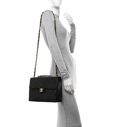 Chanel Caviar Quilted Jumbo Single Flap Black 2 of 15