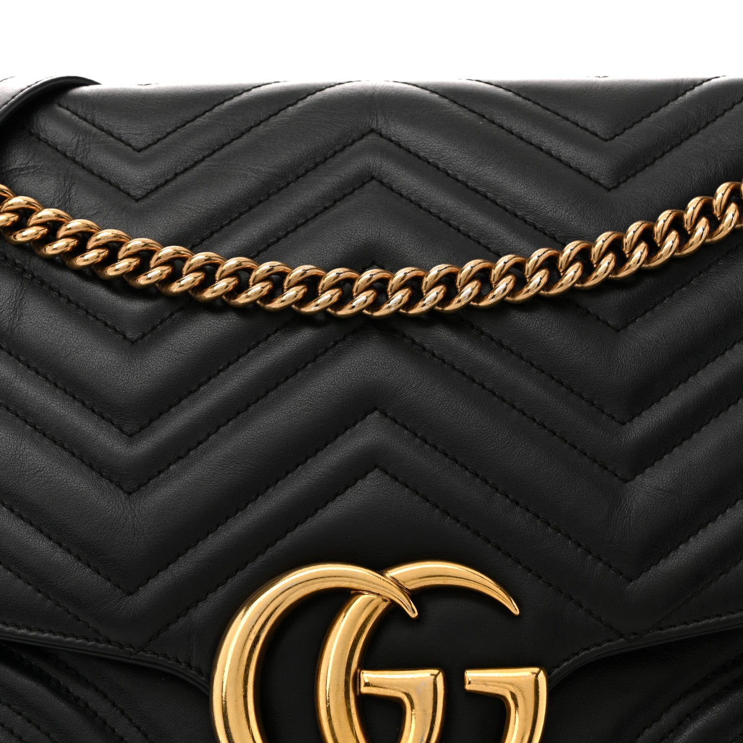Gucci Calfskin Matelasse Large GG Marmont Shoulder Bag Black 8 of 15