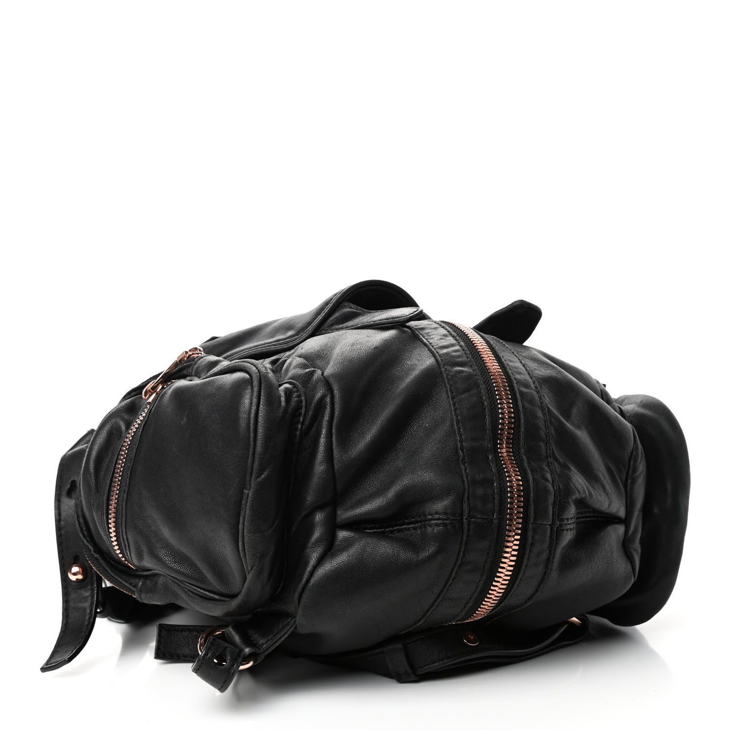 Lambskin Marti Backpack Washed Black Rose Gold Hardware