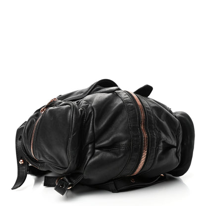 Alexander Wang Lambskin Marti Backpack Washed Black Rose Gold Hardware 3 of 4