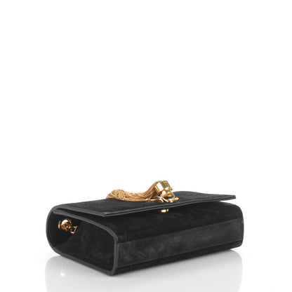 Saint Laurent Suede Small Classic Monogram Kate Tassel Satchel Black 4 of 6