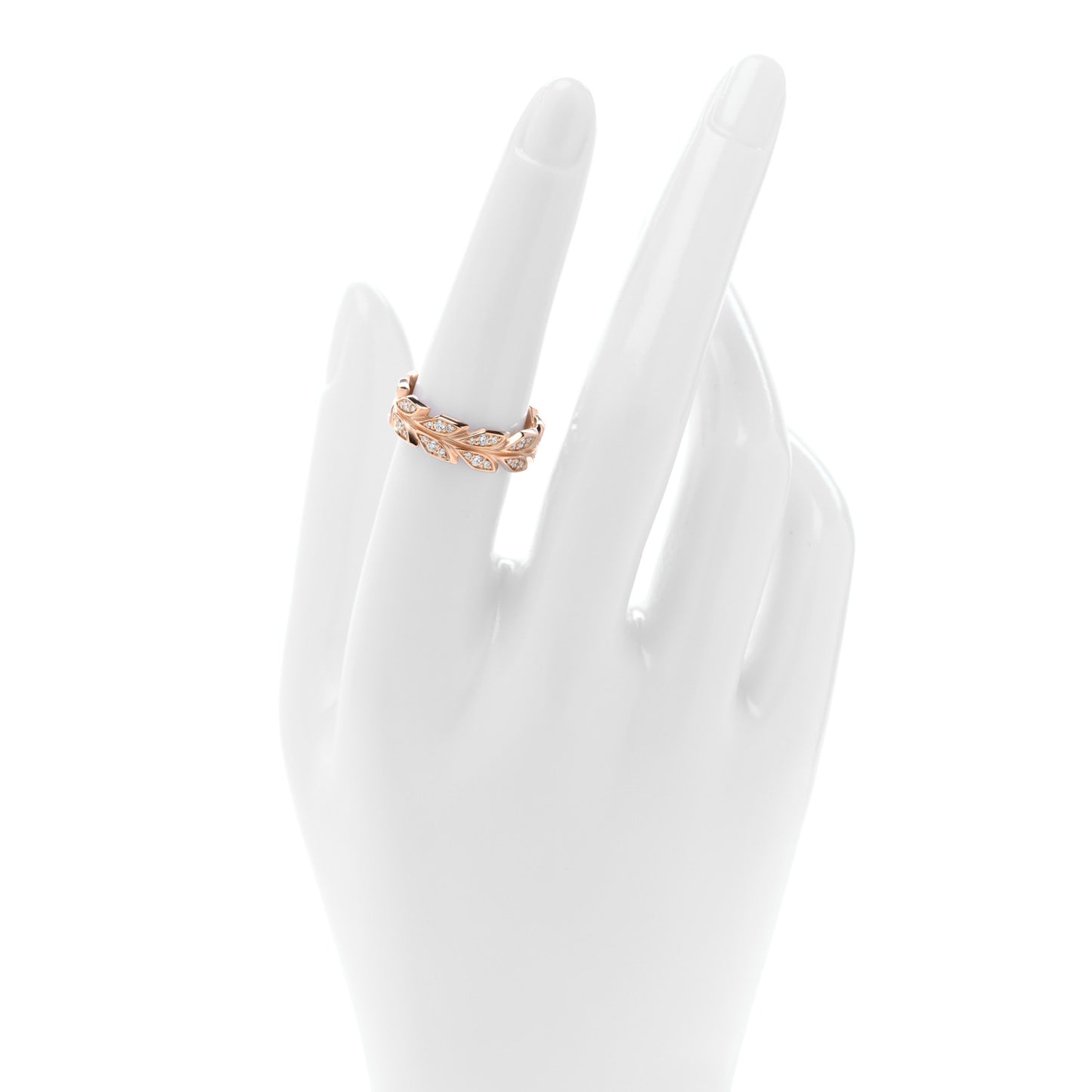 18K Rose Gold Diamond Victoria Vine Band Ring 54 7