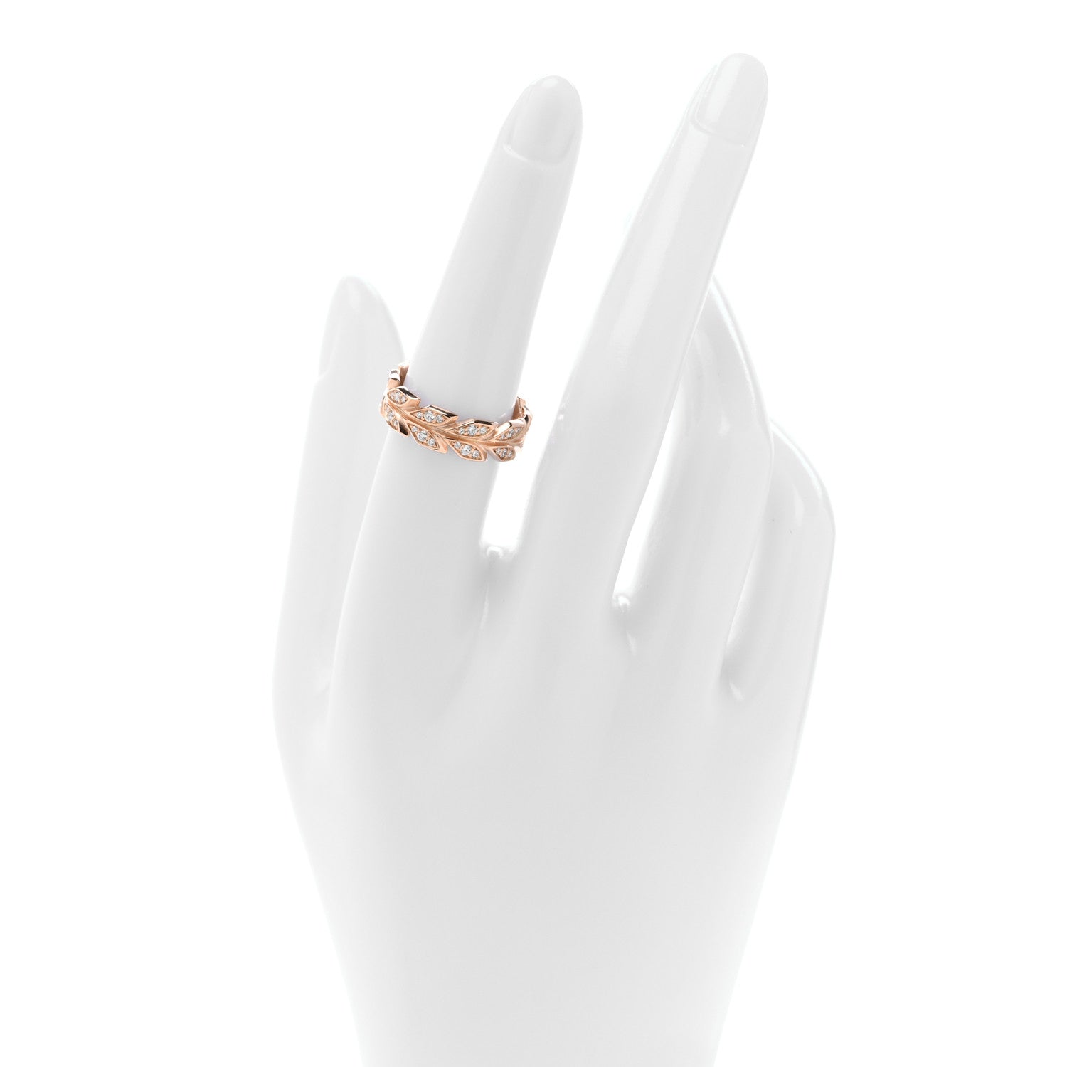 Tiffany 18K Rose Gold Diamond Victoria Vine Band Ring 54 7 2 of 5