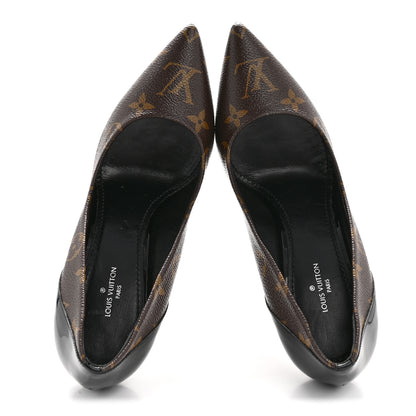Louis Vuitton Monogram Cherie Pumps 37 Black 2 of 9