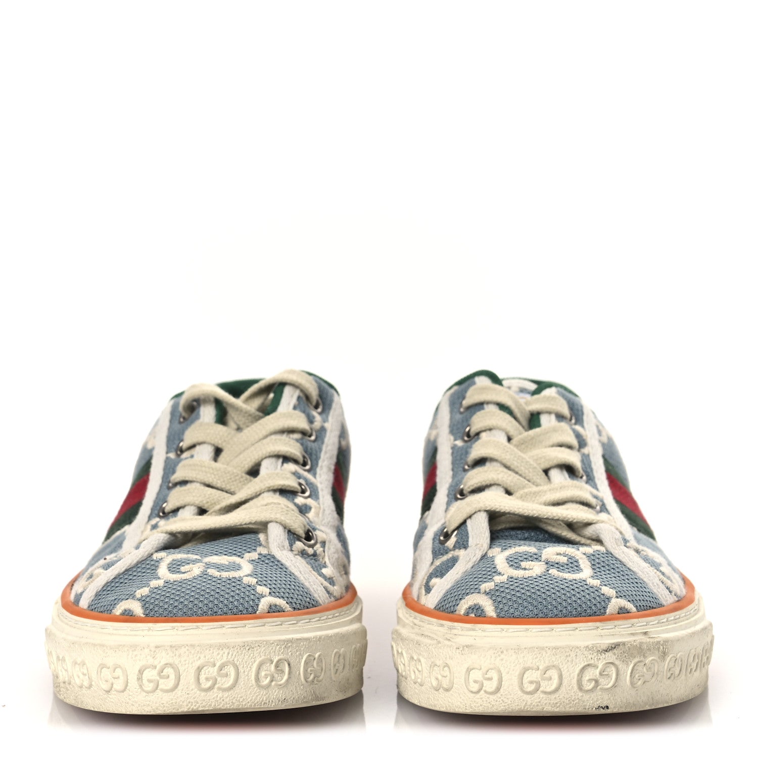 Gucci Cotton GG Monogram Web Womens 1977 Tennis Sneakers 37.5 Philod Ivory Mystic White 3 of 14