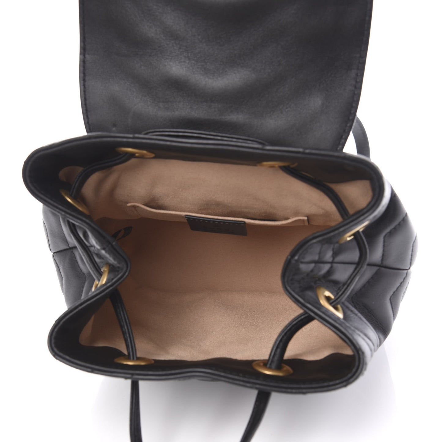 Calfskin Matelasse GG Marmont Flap Backpack Black