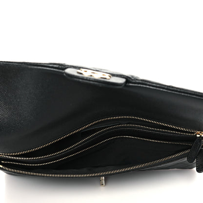 Chanel Caviar Quilted Flap Clutch Black 5 of 10