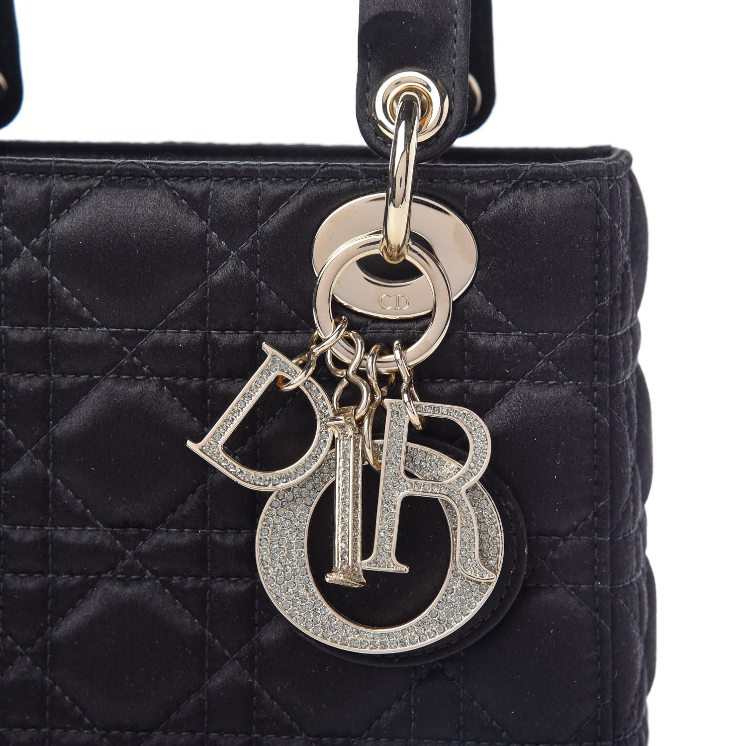 Christian Dior Satin Swarovski Crystal Cannage My ABC Lady Dior Black 10 of 11