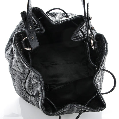 Chanel Glazed Calfskin On The Road Drawstring Tote Black 5 of 7