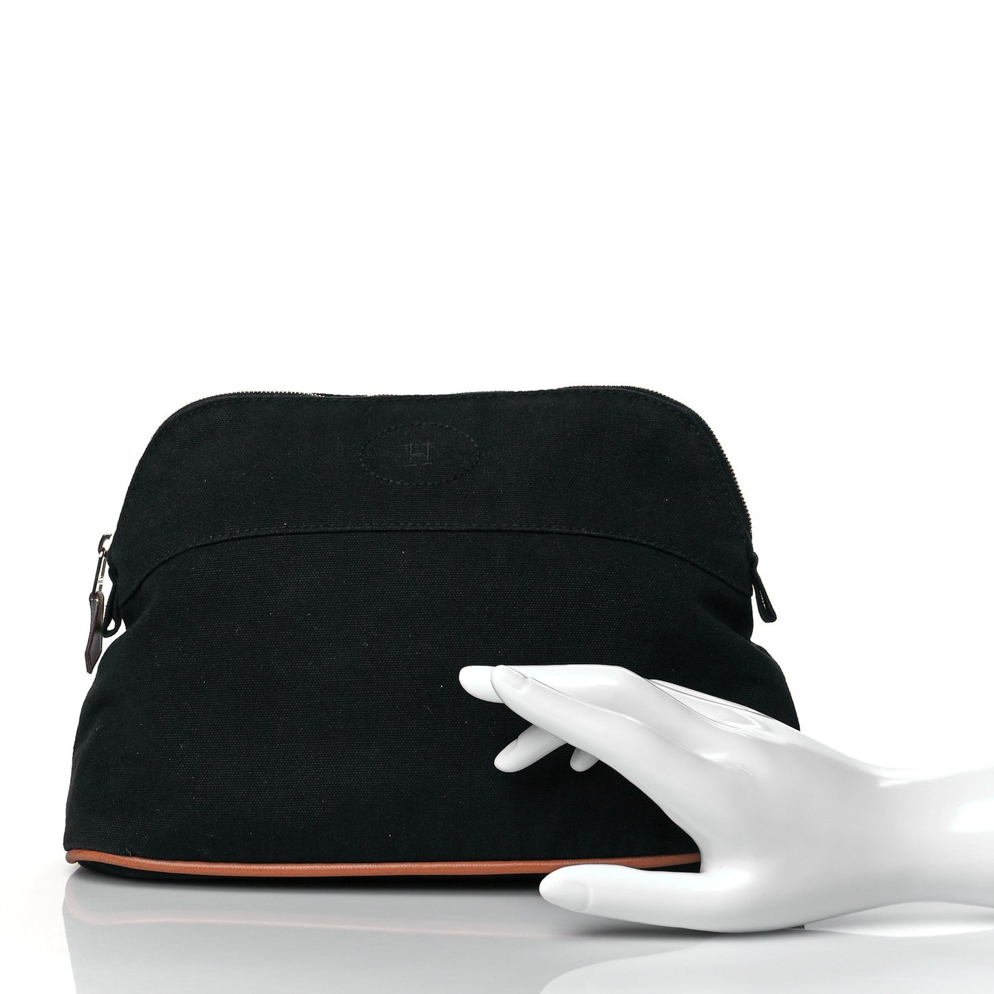 Cotton Canvas Bolide Travel Cosmetic Pouch MM Black